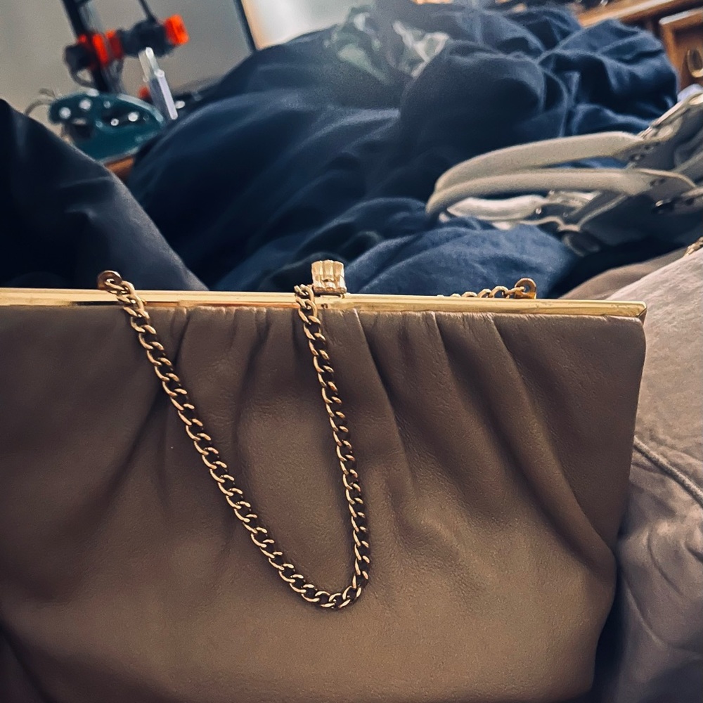 Vintage chocolate clutch